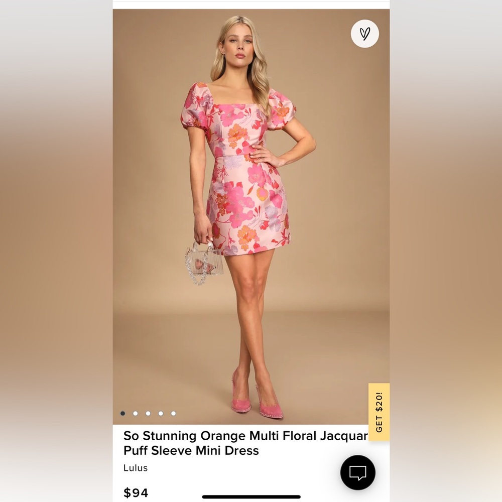 NWT Lulu’s Stunning Floral Jacquard Dress